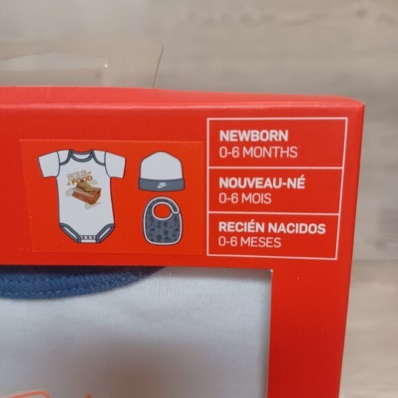 Nike Baby Bodysuit Bib Hat Newborn Gift Set - Picture 6 of 6